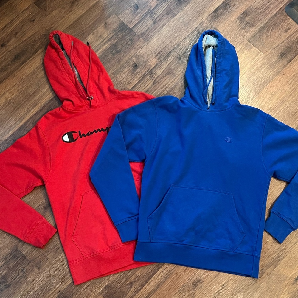 Small Champion Hoodie Bundle in Red & Blue